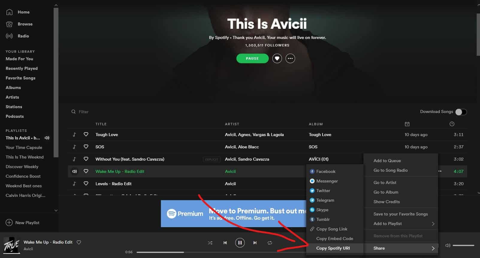 how to find spotify artist url