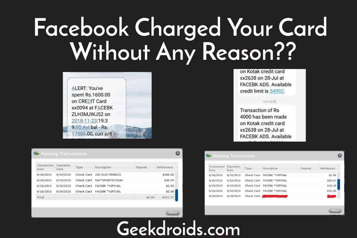 Facebk fb.me/ads charge on Credit Card? Solved here  GeekDroids