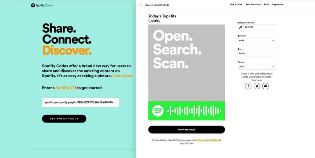 how to get spotify code