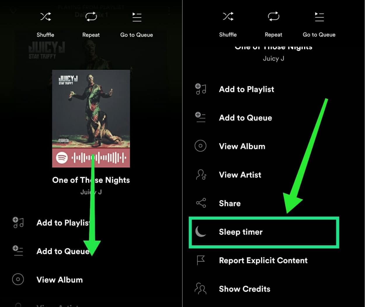 spotify set timer