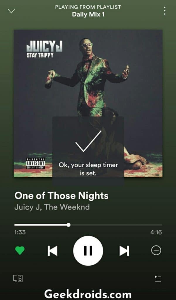 How to set Spotify sleep timer on your phone? | GeekDroids