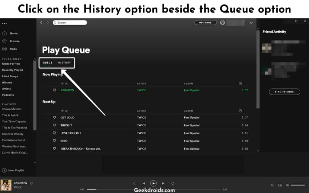 How to see your Spotify history? | GeekDroids