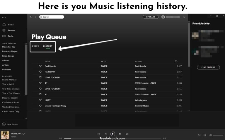 How to see your Spotify history? | GeekDroids